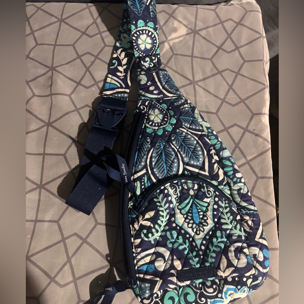 Vera Bradley Teal and Navy Patterned Backpack